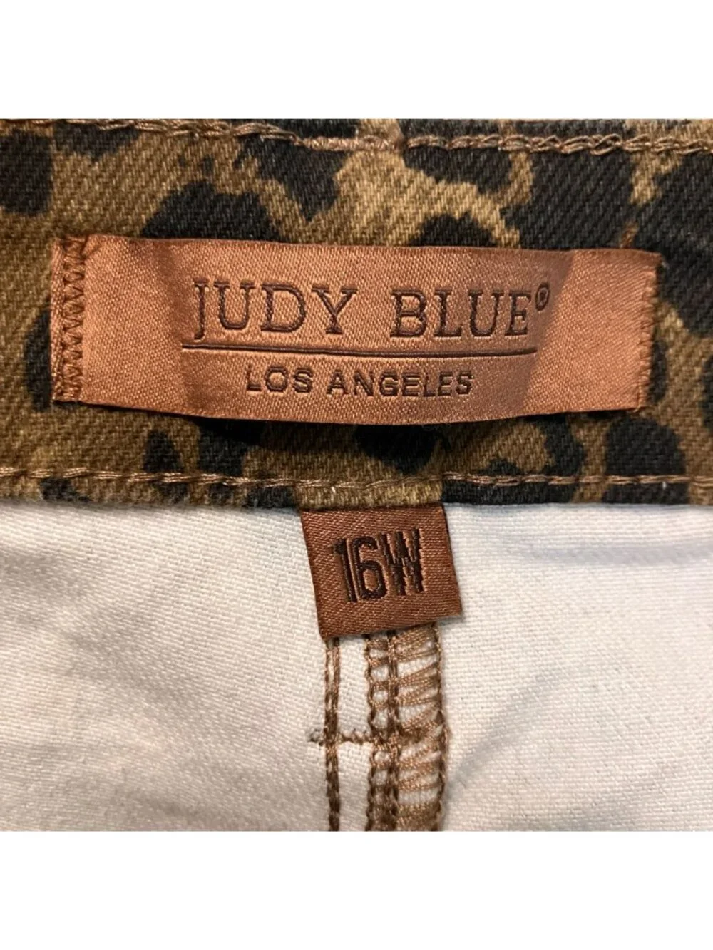 Judy Blue Womens Retro Wide Leg Leopard High Waist Jeans Size 16W Brown AN NWOT - Picture 8 of 12